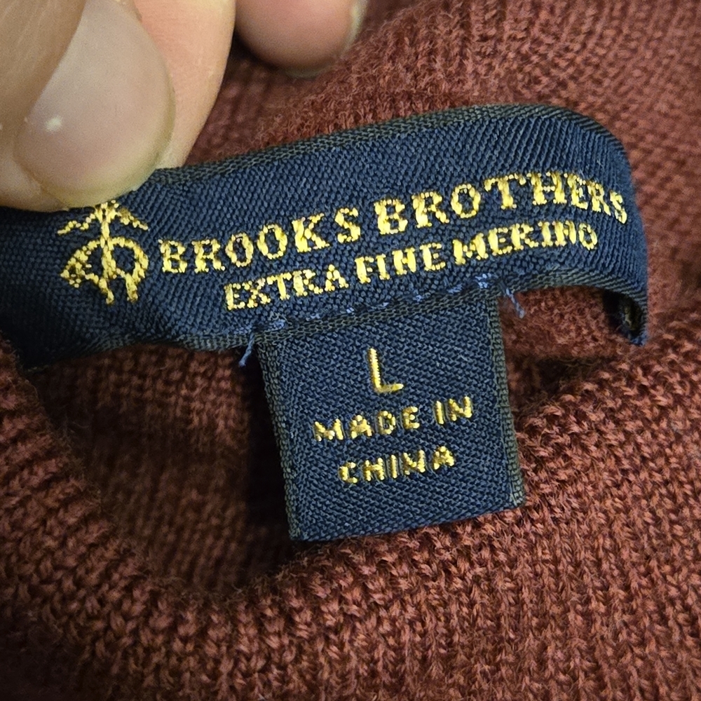 Brooks Brothers Maroon Merino Wool Turtleneck Sweater - Picture 3 of 7
